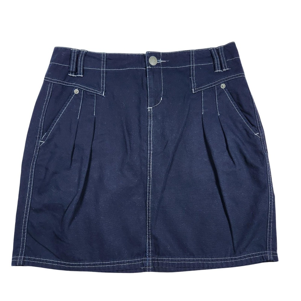 Converse One‎ Star Vintage Blue Denim Mini Skirt Size 10 Contrast Stitch Y2K